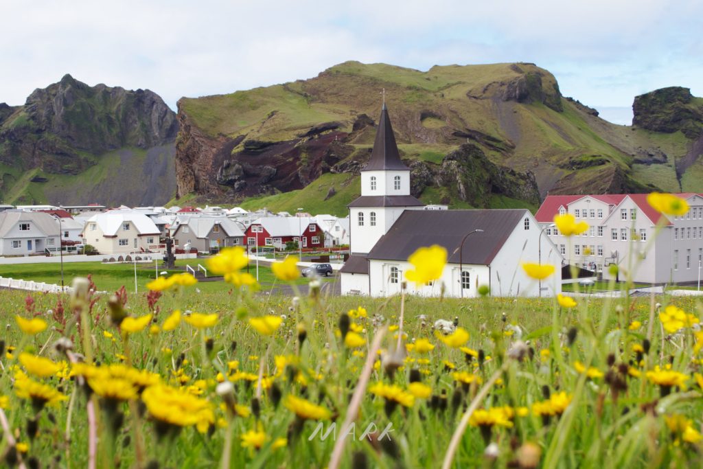 Photo of a church in the Westman Islands, Iceland