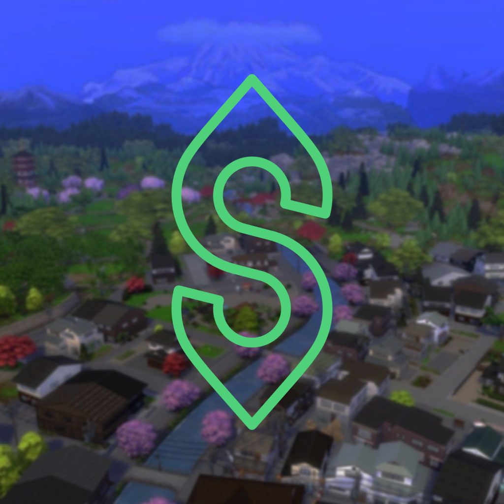 Sims Downloads transparent logo with green edges