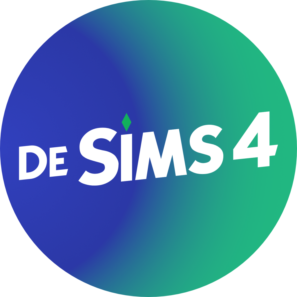 DeSims4.com logo met witte letters