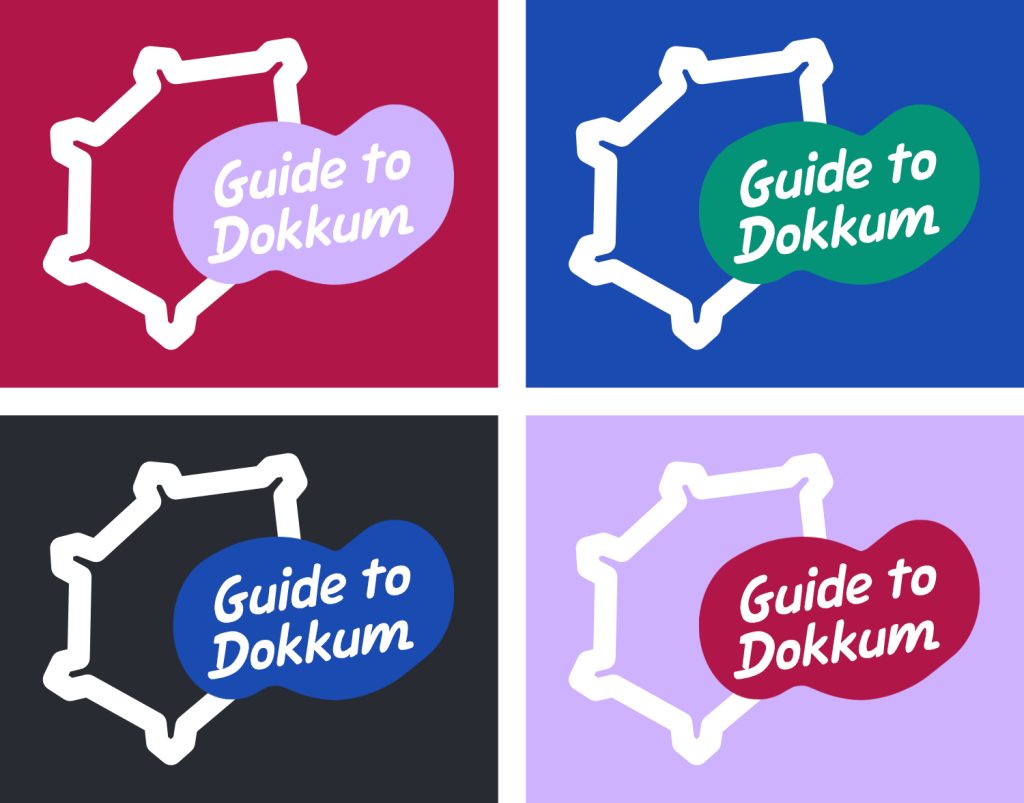 Guide to Dokkum logo in verschillende kleuren